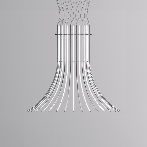 TUBE-1 LED Pendelleuchte ✓ Exklusive Hotel Beleuchtung ✓ Formschönes Design für Rezeptionen, Lobbys und hohe Räume ✓ Smart-Home ready über DALI.